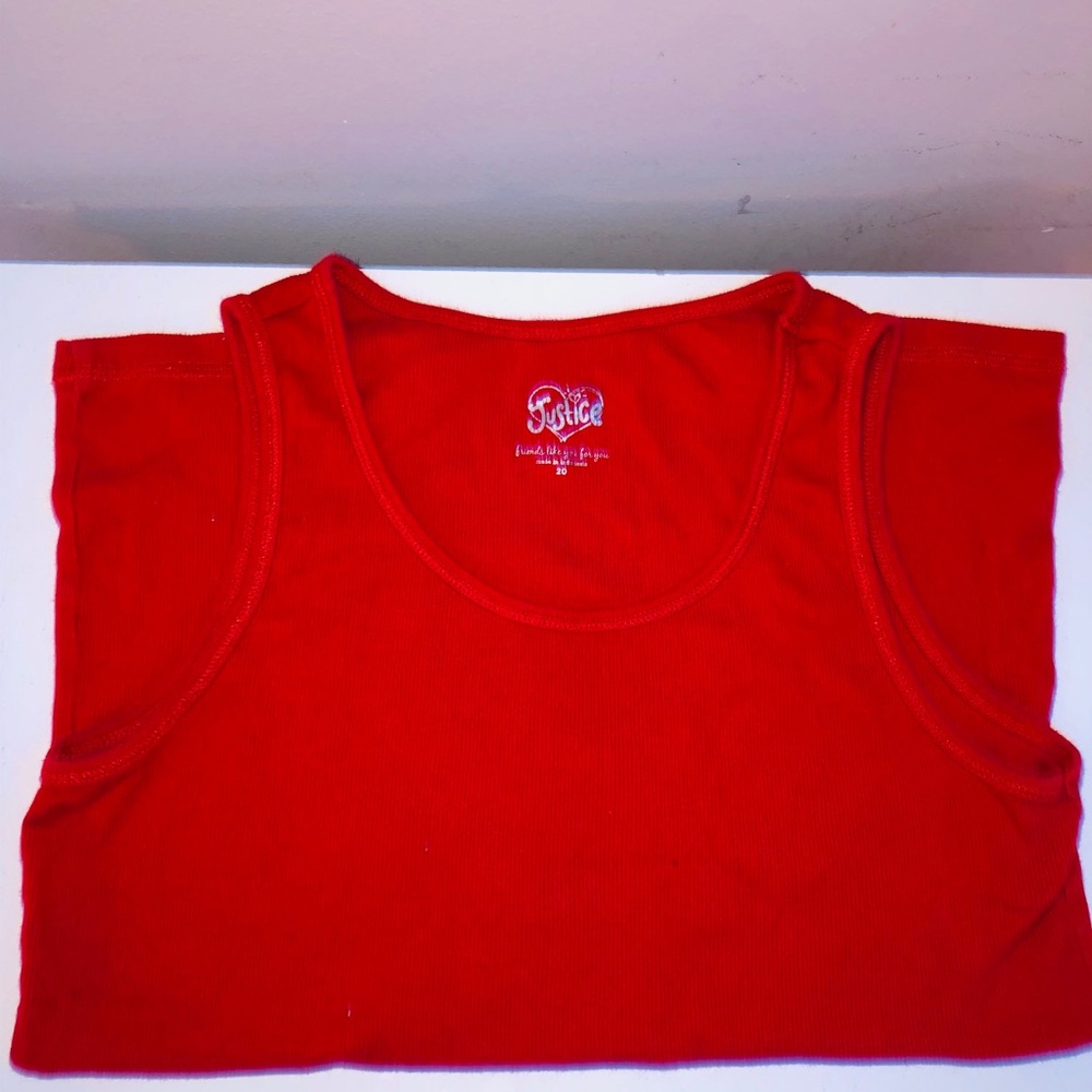 Bright red Justice soft tank top